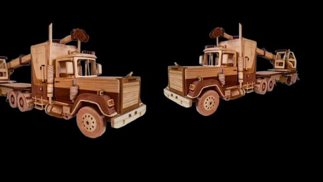 Caminhão Mack Guincho com Reboque em Madeira