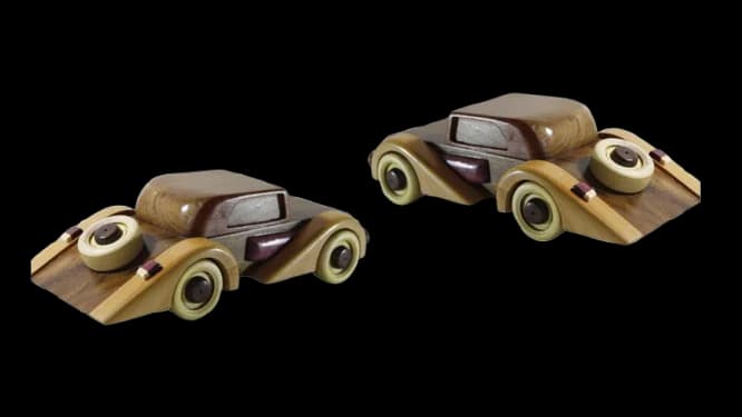 Carro Telefone Retrô em Madeira