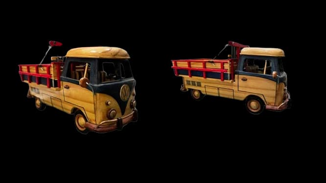 Kombi Pickup Artesanal em Madeira